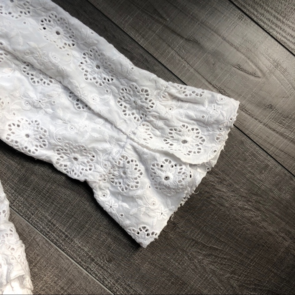 White Ruffled Eyelet Lace Jacket M - Picture 9 of 9